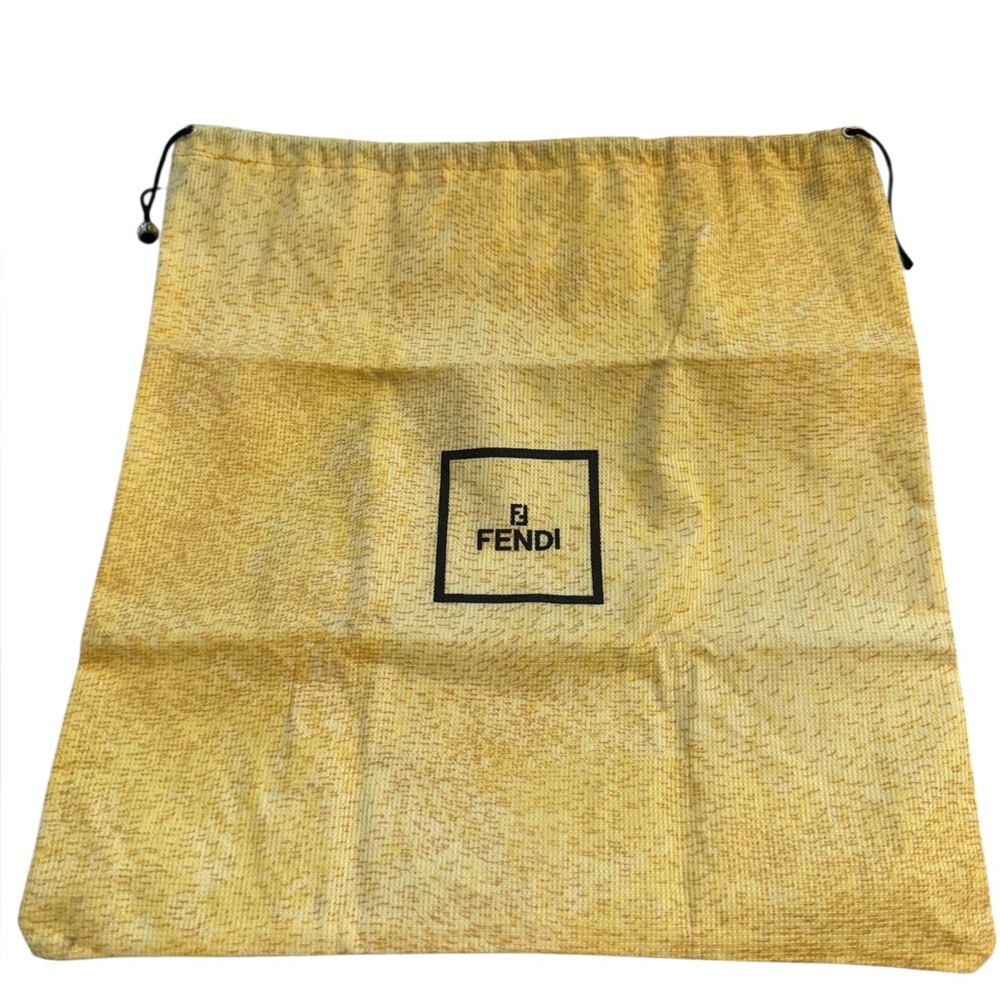 FENDI Yellow and Tan Drawstring Dust Bag with Fendi Drawstring FF Charms